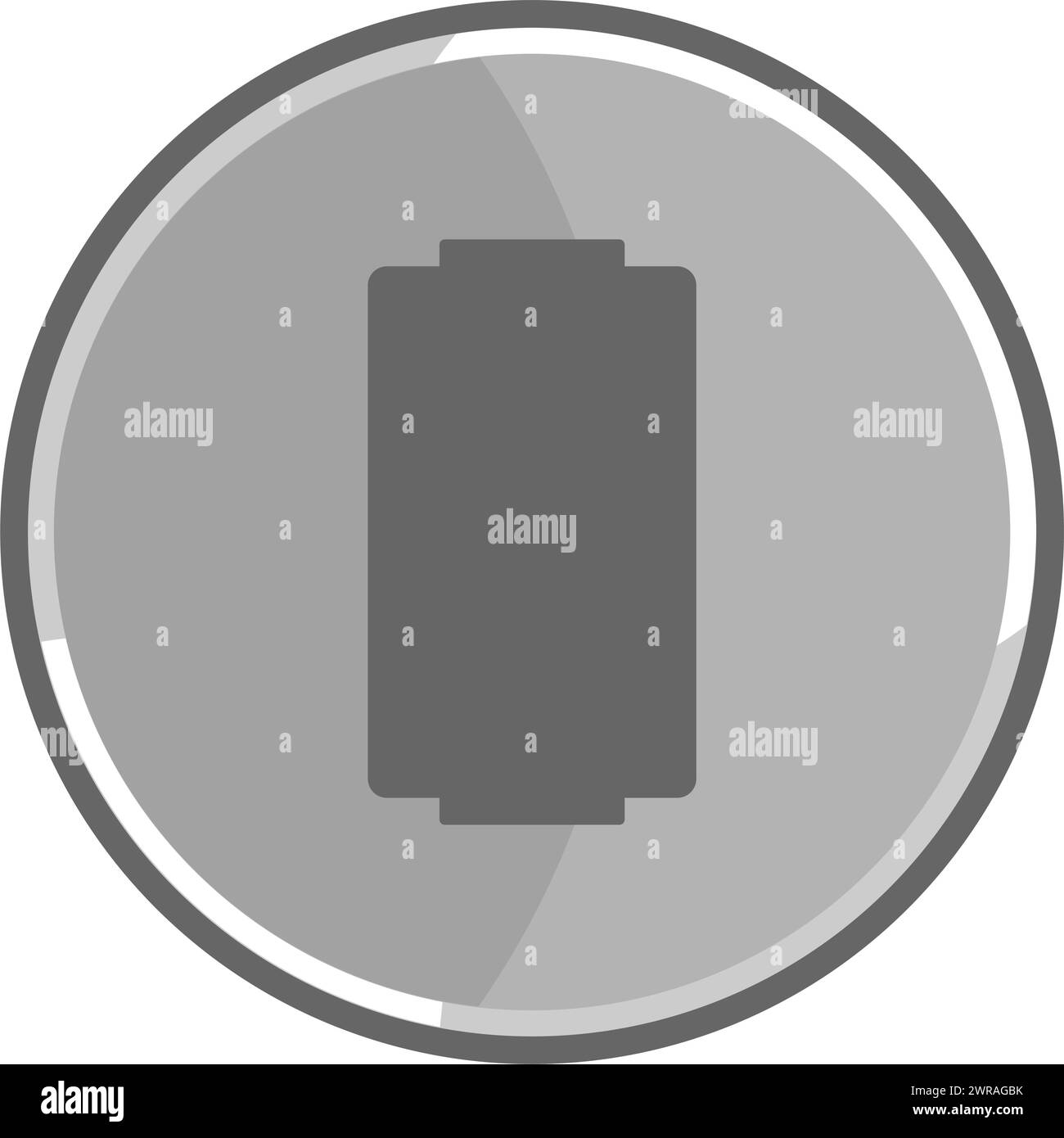 Icona della batteria metallica. Icona della batteria grigia. Illustrazione Vettoriale