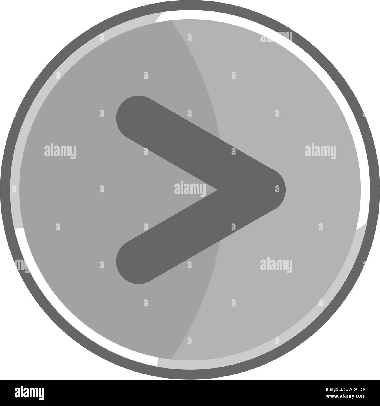 Icona con freccia metallica. Icona freccia grigia. Illustrazione Vettoriale