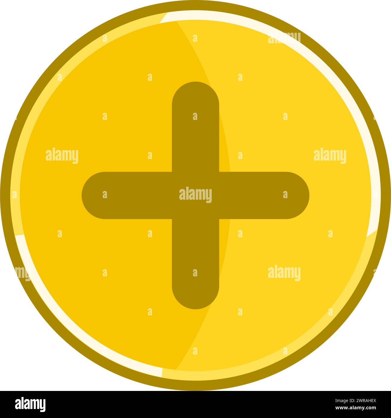 Icona Golden Plus. Icona Golden Sum. Illustrazione Vettoriale