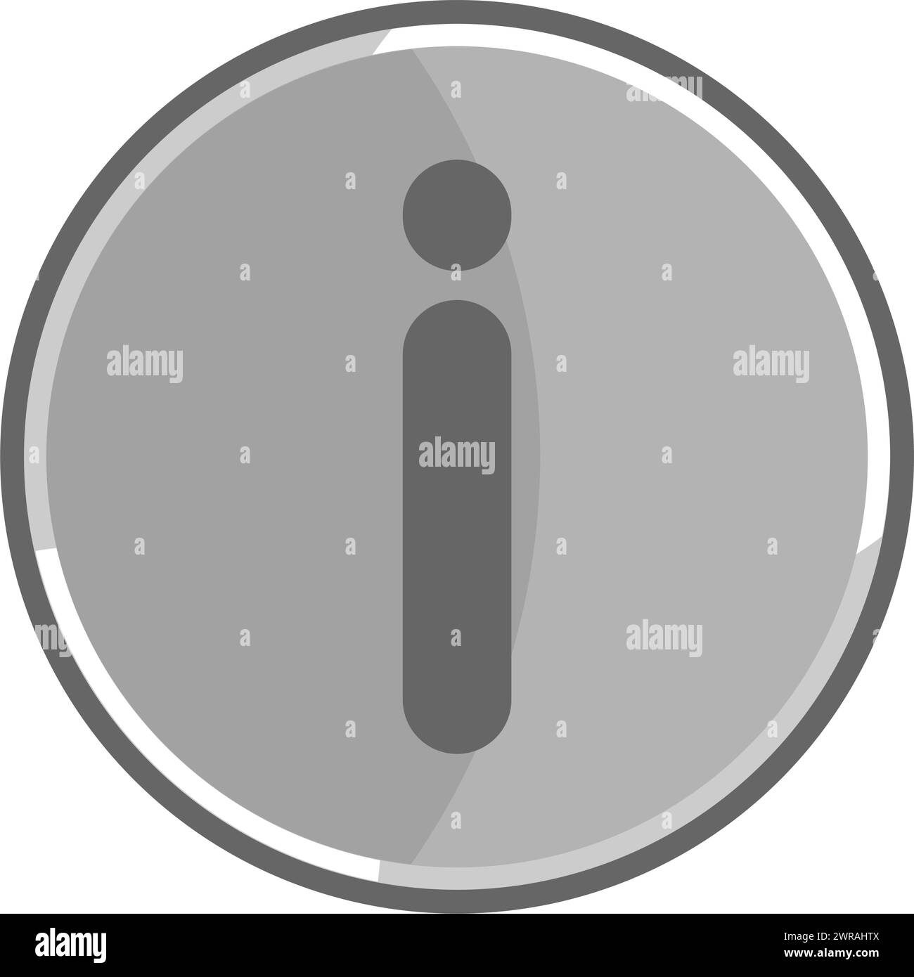 Icona metallizzata delle informazioni. Icona di informazioni grigia. Illustrazione Vettoriale