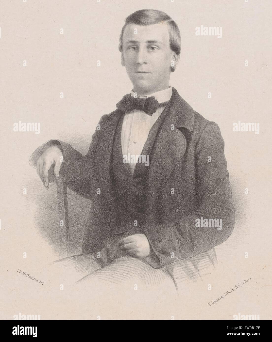 Ritratto di P. VIC. ANT. De Watteville, stampatore: Johan Hendrik Hoffmeister, stampatore: Koninklijke Steendrukkerij van E. Spanier, stampatore: Paesi Bassi, stampatore: L'Aia, 1851 - c. 1883, carta, altezza 368 mm x larghezza 310 mm, stampa Foto Stock