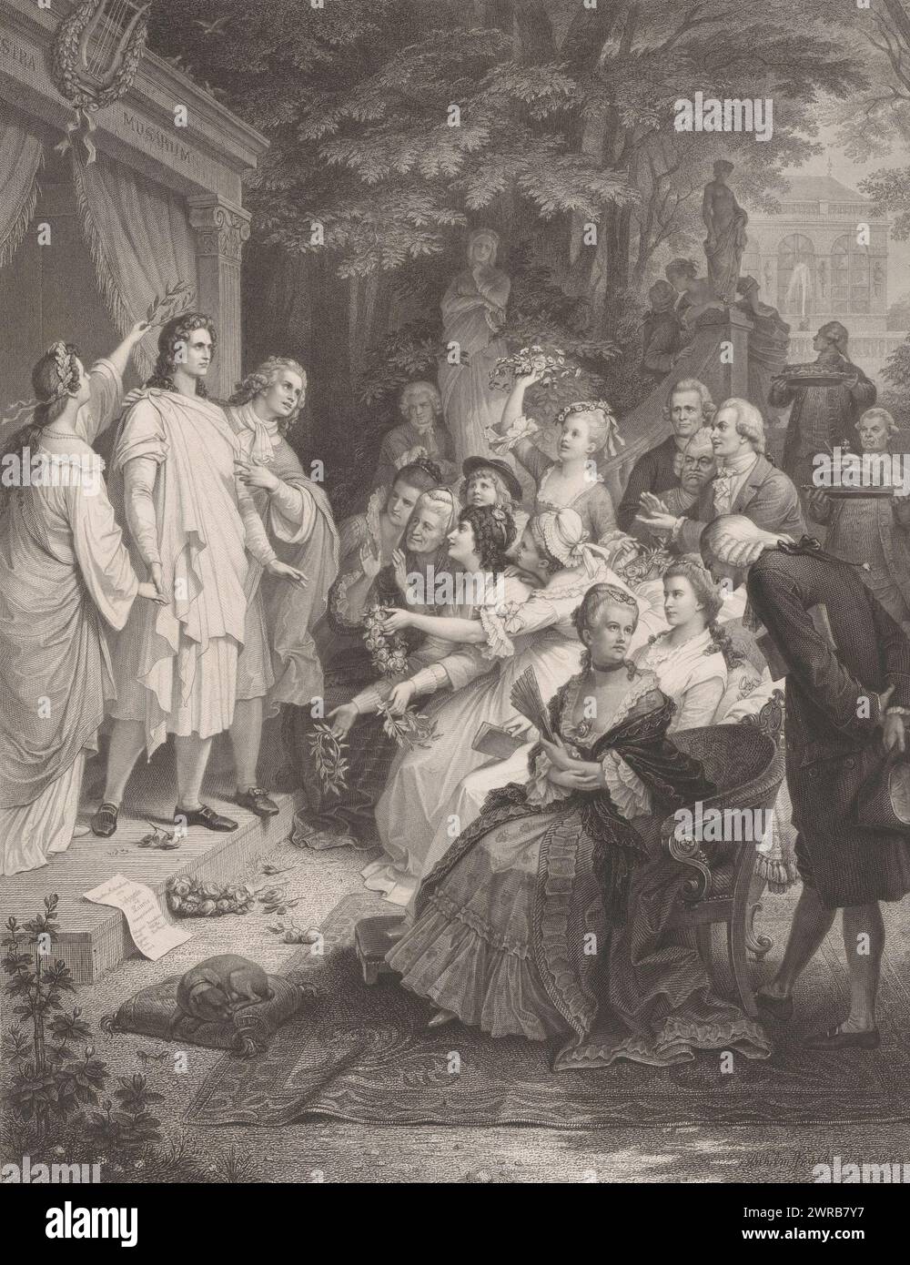 Attore è elogiato, stampatore: Johann Leonhard Raab, dopo aver disegnato: Wilhelm von Kaulbach, 1864, carta, incisione, altezza 433 mm x larghezza 356 mm, stampa Foto Stock