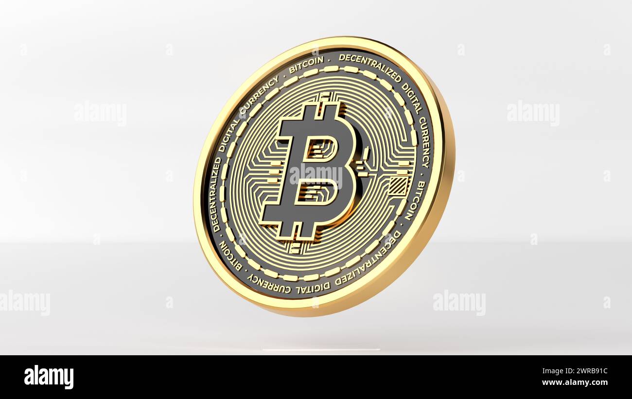 Bitcoin Gold Coin immagine di sfondo Cryptocurrency Financial BTC Foto Stock