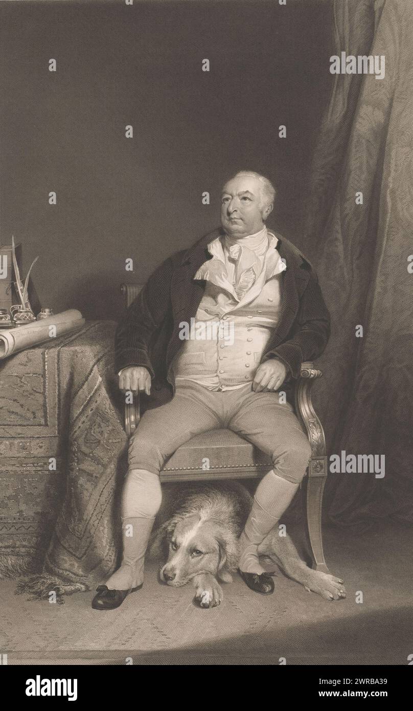 Ritratto di Joseph Radcliffe, testo in inglese a margine inferiore., stampatore: James Heath, dopo pittura di: William Owen, 1812 - 1834, carta, incisione, incisione, altezza 598 mm x larghezza 363 mm, stampa Foto Stock