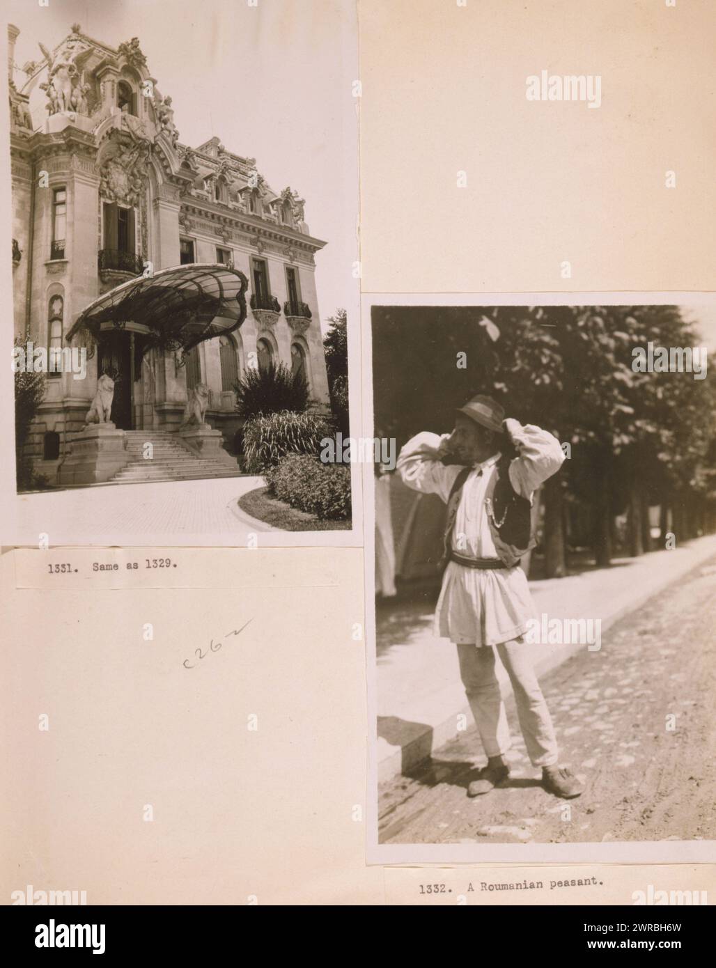 I palazzi di Bucarest sono elaborati. Questa è la vecchia casa dell'amata Carmen Sylva o prima Regina di Roumania Una contadina romena., Carpenter, Frank G. (Frank George), 1855-1924, fotografo, 1923., Sylva, Carmen, Homes & Haunts, Romania, Bucarest, 1920-1930, stampe in argento gelatina, 1920-1930., stampe in argento gelatina, 1920-1930, 2 stampe fotografiche (1 pagina): argento gelatina Foto Stock