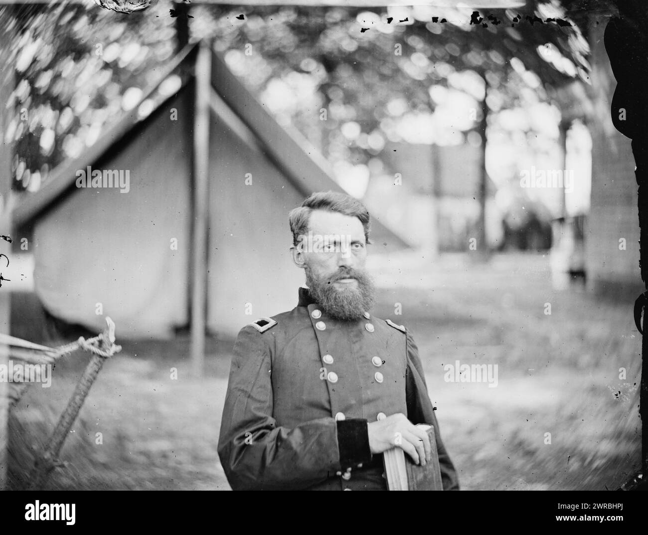 Fair Oaks, Virginia (nelle vicinanze). Gen. George Stoneman, U.S.A., Gibson, James F., 1828-, fotografo, 1862 giugno., Stati Uniti, storia, Guerra civile, 1861-1865, negativi di vetro, 1860-1870, stereografi, 1860-1870, 1 negativo: vetro, stereografo, collodion umido, 4 x 10 pollici Foto Stock