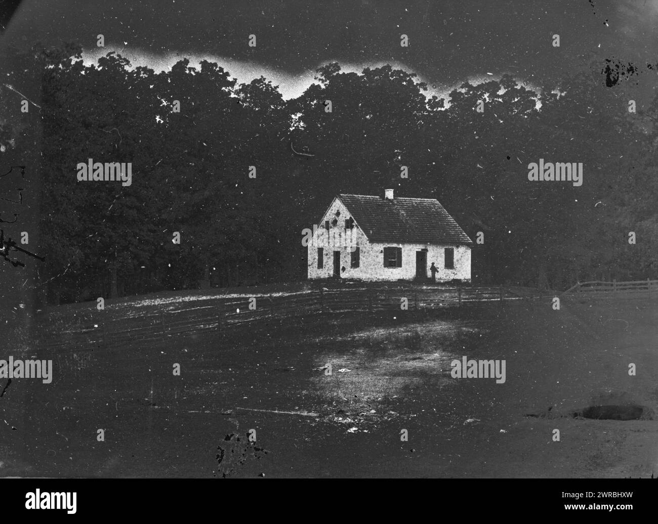 Antietam, Maryland. Dunker Church on Battlefield, Gardner, Alexander, 1821-1882, fotografo, 1862 sett., Stati Uniti, storia, Guerra civile, 1861-1865, negativi in vetro, 1860-1870, stereografi, 1860-1870, 1 negativo: vetro, stereografo, collodion bagnato, 4 x 10 pollici Foto Stock