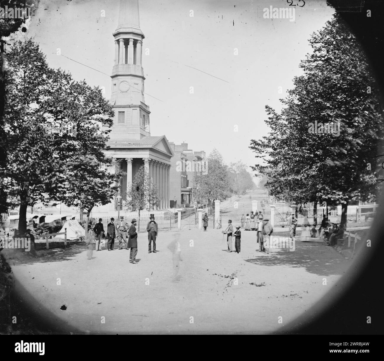 Richmond, Virginia. St La chiesa episcopale di Paul. (Grace Street), Reekie, John, fotografo, 1865 aprile, Stati Uniti, storia, Guerra civile, 1861-1865, negativi di vetro, 1860-1870, stereografi, 1860-1870, 1 negativo: vetro, stereografo, collodion umido, 4 x 10 Foto Stock