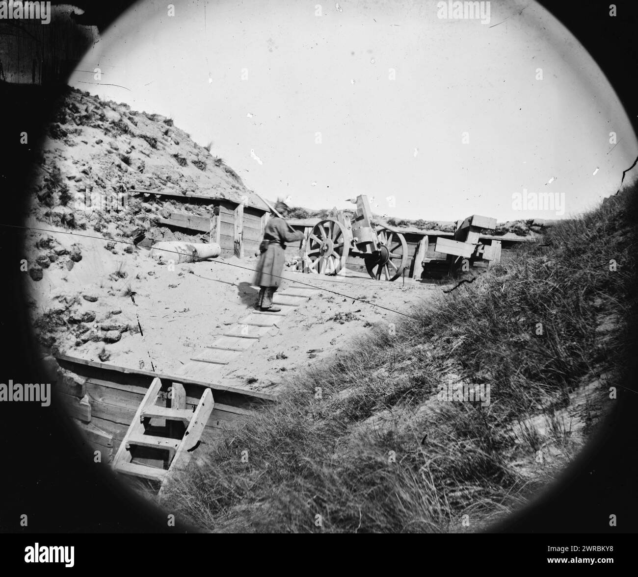 Fort Fisher, N.C. Interior, 1865 gennaio, Stati Uniti, storia, Civil War, 1861-1865, Glass negative, 1860-1870, 1 negativo: vetro, collodion bagnato Foto Stock