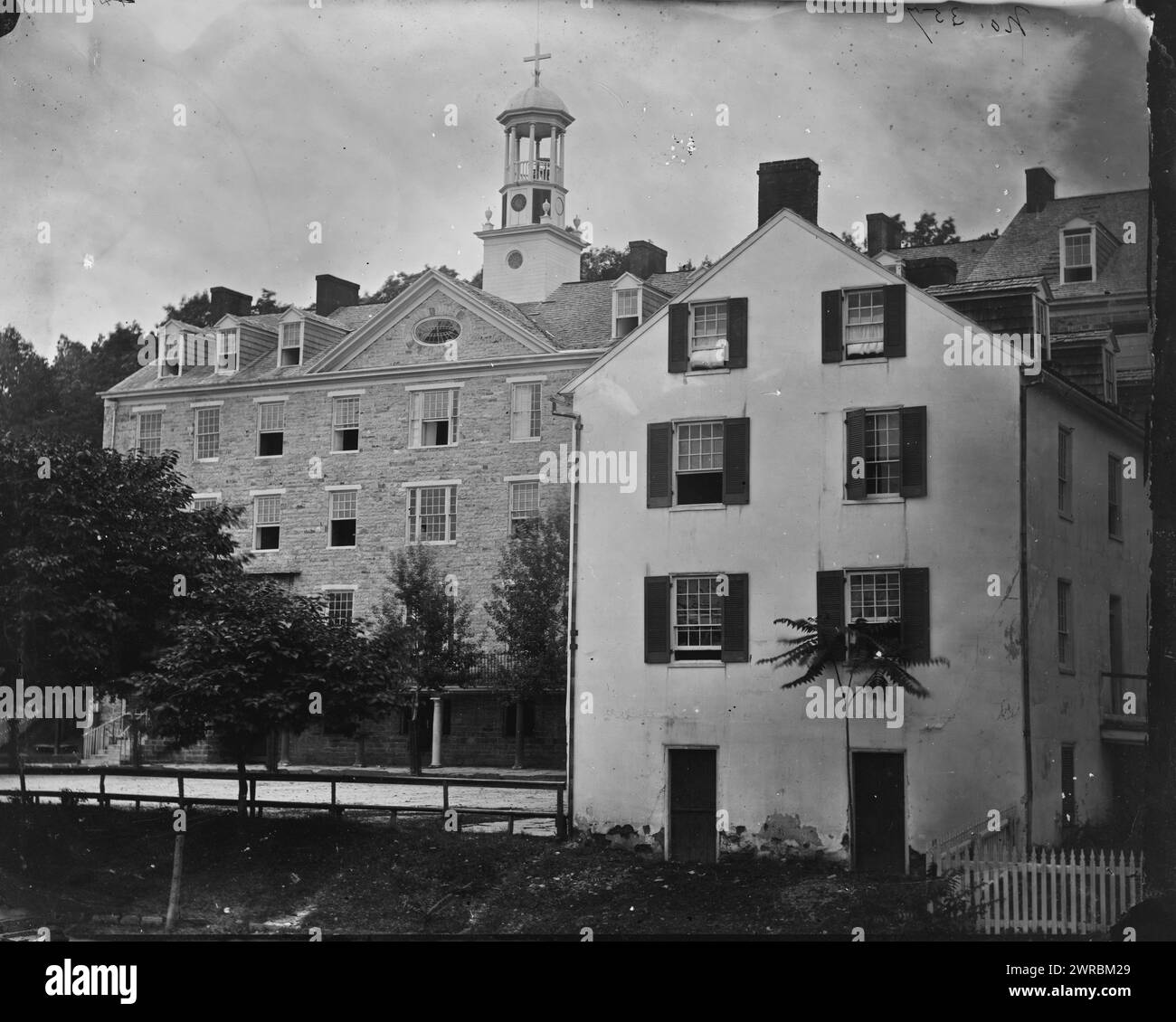 Emmitsburg, Maryland. Mount Saint Mary's College, 1863 luglio, Stati Uniti, storia, Guerra civile, 1861-1865, negativi di vetro, 1860-1870, 1 negativo: vetro, collodion umido Foto Stock