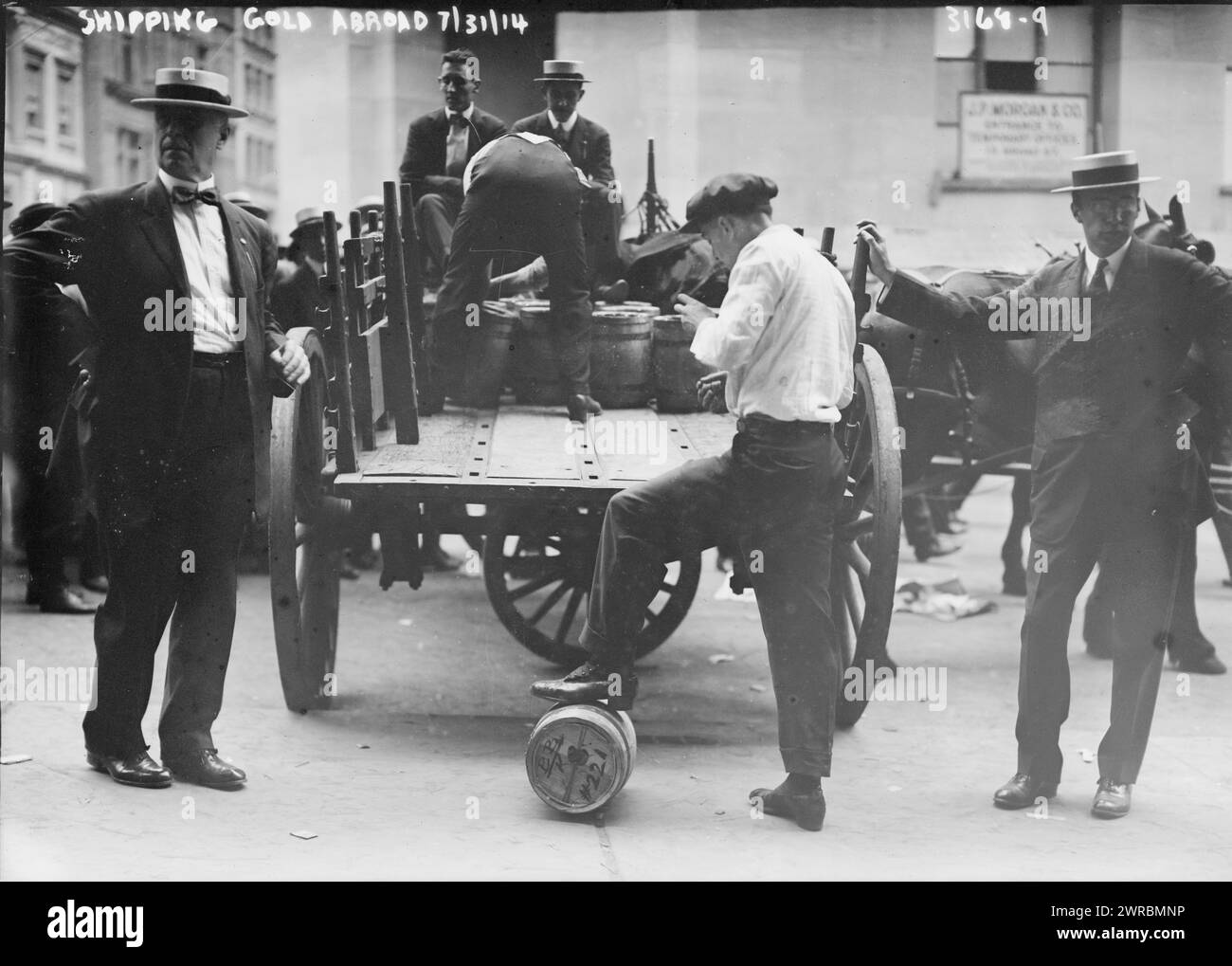 Spedizione oro all'estero, 7/31/14, 7/31/14, vetro negativo, 1 negativo: Vetro Foto Stock