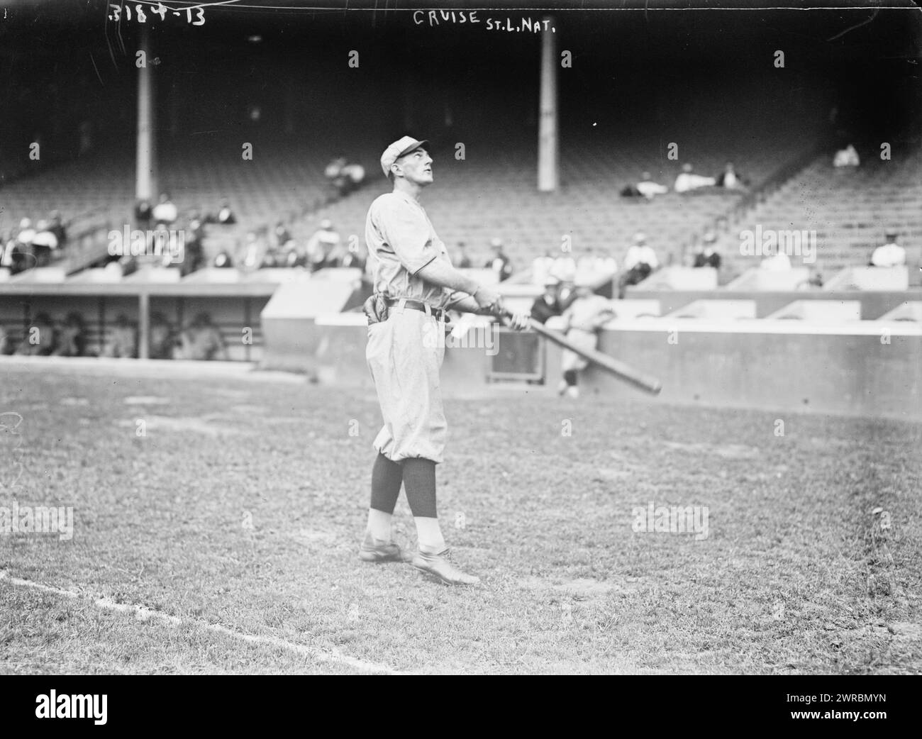 Walton Cruise, St Louis NL (baseball), la fotografia mostra il giocatore di baseball Walton Edwin Cruise (1890-1975)., 1914, Glass negative, 1 negativo: Vetro Foto Stock