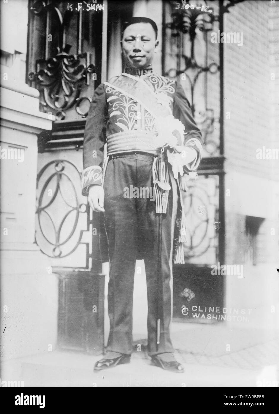 K.F. Shah, la fotografia mostra il ministro degli Esteri cinese, Kai fu Shah., tra ca. 1910 e ca. 1915, Glass negative, 1 negativo: Glass Foto Stock