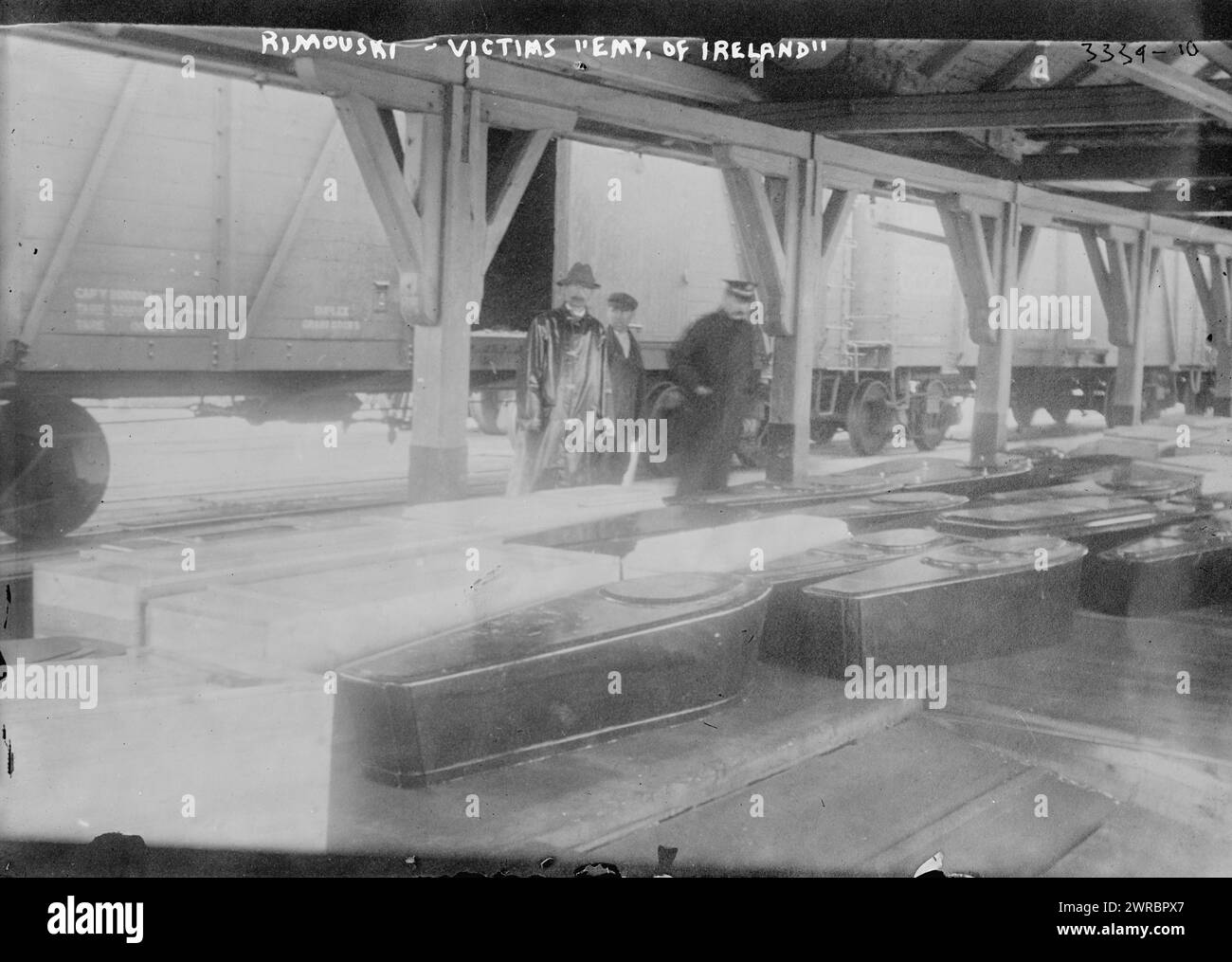 Rimouski, vittime IMPERATRICE D'IRLANDA, tra ca. 1910 e ca. 1915, Glass negative, 1 negativo: Glass Foto Stock