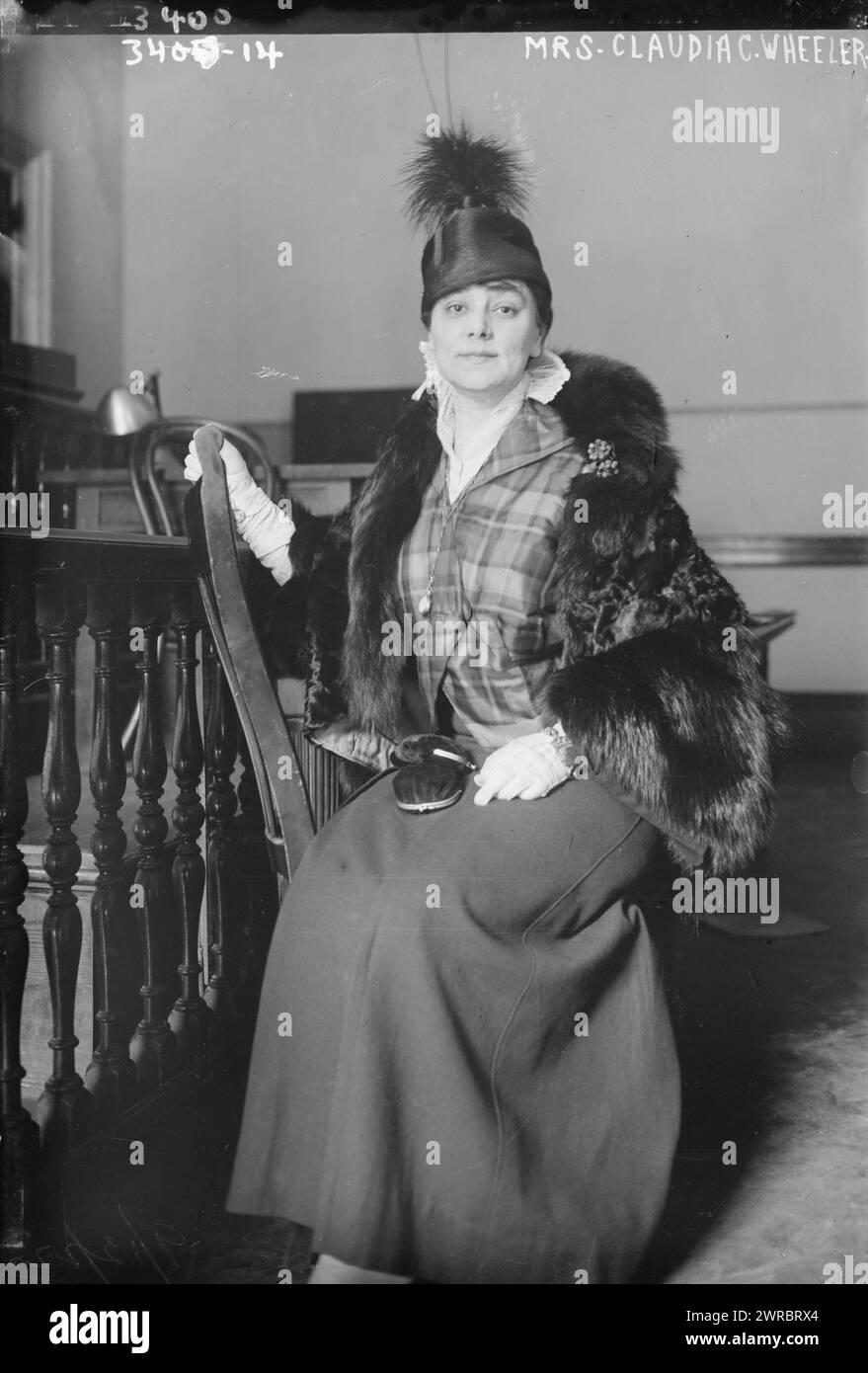 Signora Claudia C. Wheeler, la fotografia mostra Claudia Carlstedt Wheeler, un'attrice di opere comiche, tra ca. 1910 e ca. 1915, Glass negative, 1 negativo: Glass Foto Stock