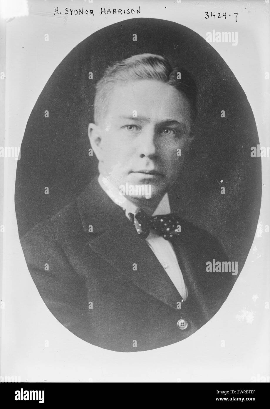 H. Sydnor Harrison, le fotografie mostrano Henry Sydnor Harrison (1880-1930) che era uno scrittore americano., tra ca. 1910 e ca. 1915, Glass negative, 1 negativo: Glass Foto Stock