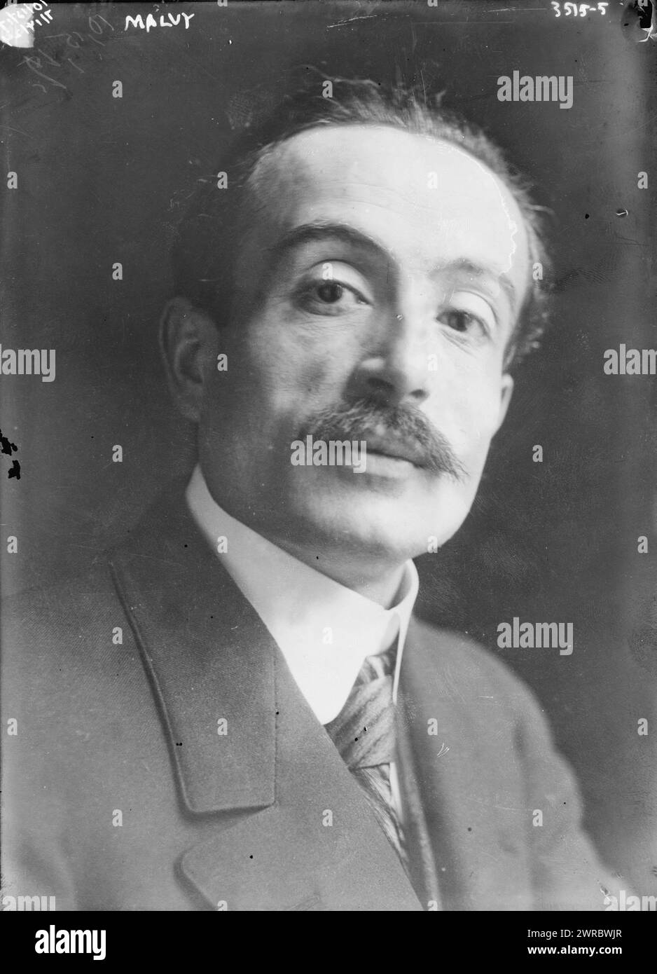 Maluy, la fotografia mostra Louis-Jean Malvy (1875-1949), ministro degli interni francese nel 1914. 1910 e ca. 1915, Glass negative, 1 negativo: Glass Foto Stock