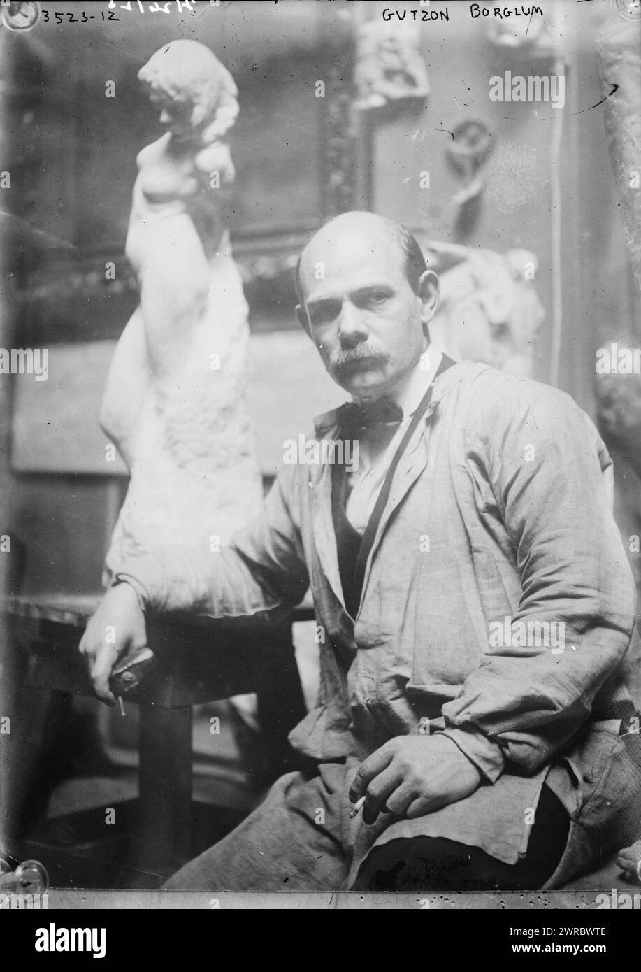 Gutzon Borglum, tra ca. 1910 e ca. 1915, Glass negative, 1 negativo: Glass Foto Stock