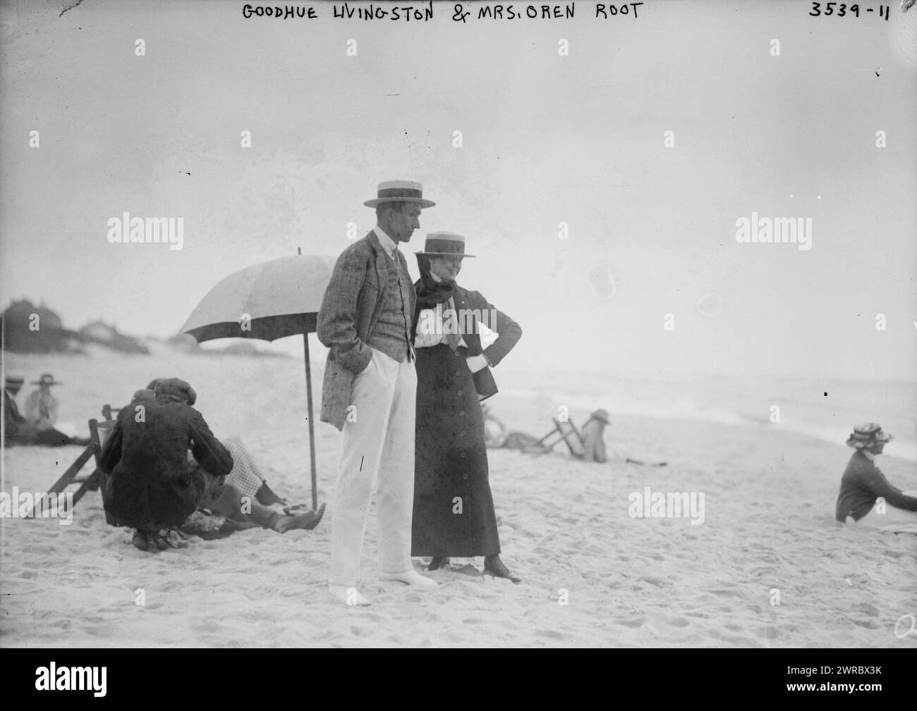 Goodhue Livingston e Mrs. Oren Root, tra ca. 1910 e ca. 1915, Glass negative, 1 negativo: Glass Foto Stock