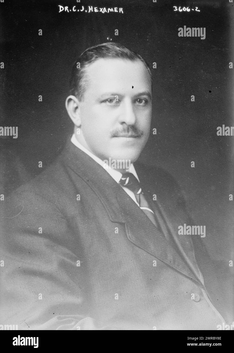 Dottor C.J. Hexamer, la fotografia mostra il dottor Charles John Hexamer, presidente della National German-American Alliance. 1910 e ca. 1915, Glass negative, 1 negativo: Glass Foto Stock