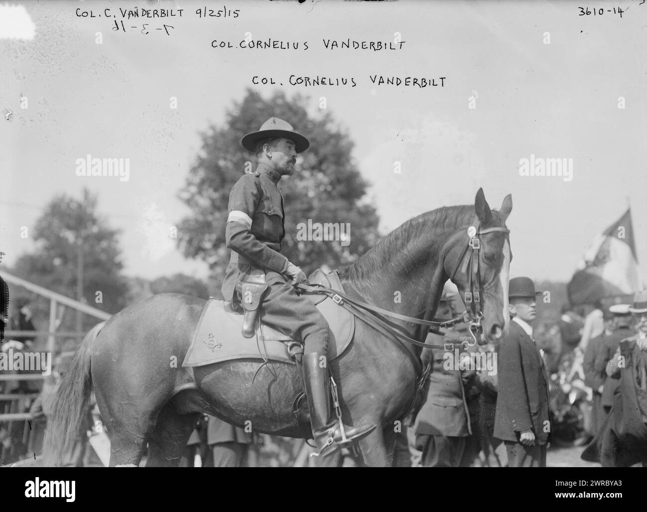 Col. Cornelius Vanderbilt, tra ca. 1910 e ca. 1915, Glass negative, 1 negativo: Glass Foto Stock