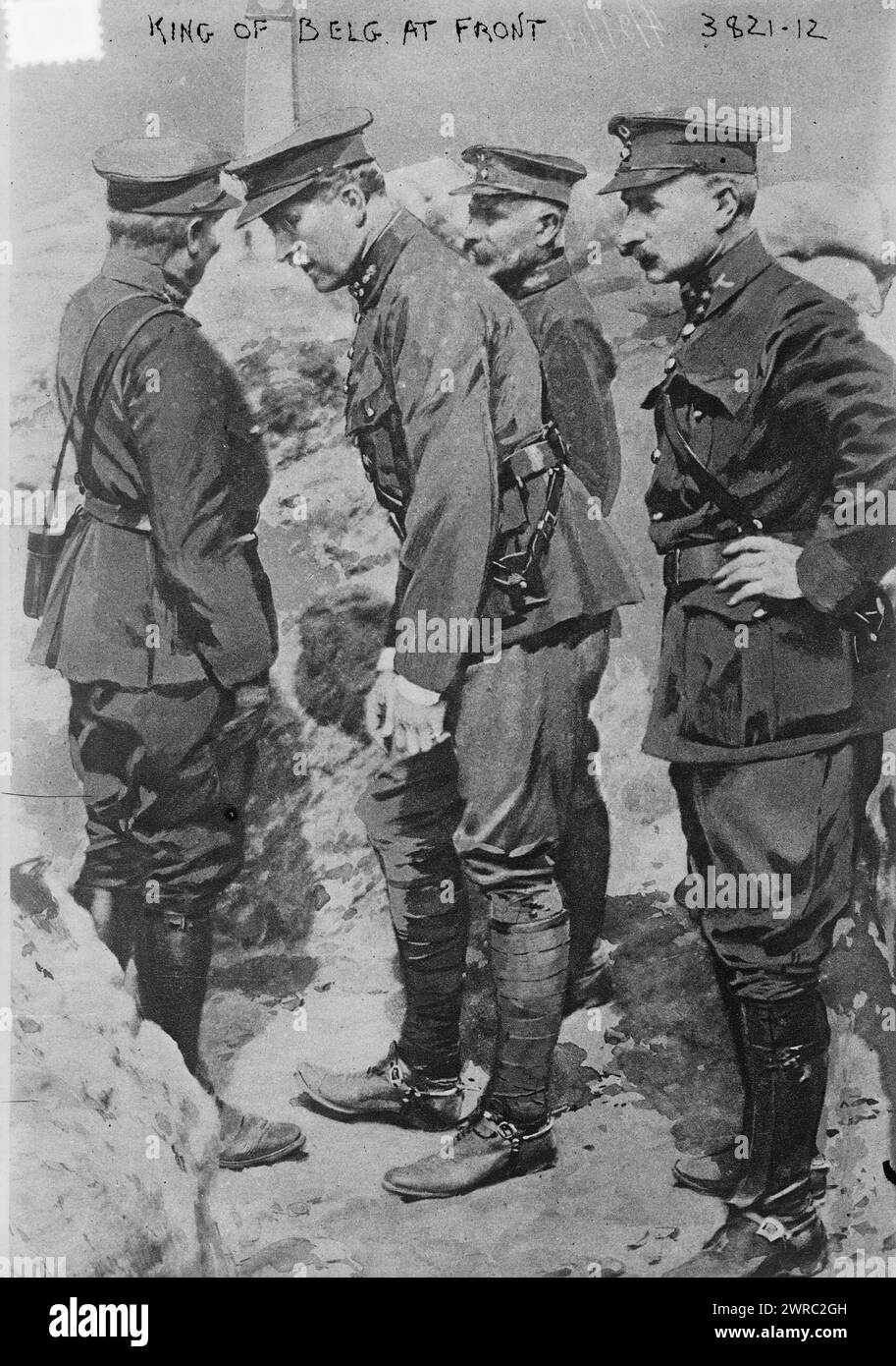 Re di Belg. Cioè, Belgio davanti, la fotografia mostra Re Alberto i (1875-1934) del Belgio durante la prima guerra mondiale, tra ca. 1915 e ca. 1920, Guerra Mondiale, 1914-1918, Glass negative, 1 negativo: Vetro Foto Stock