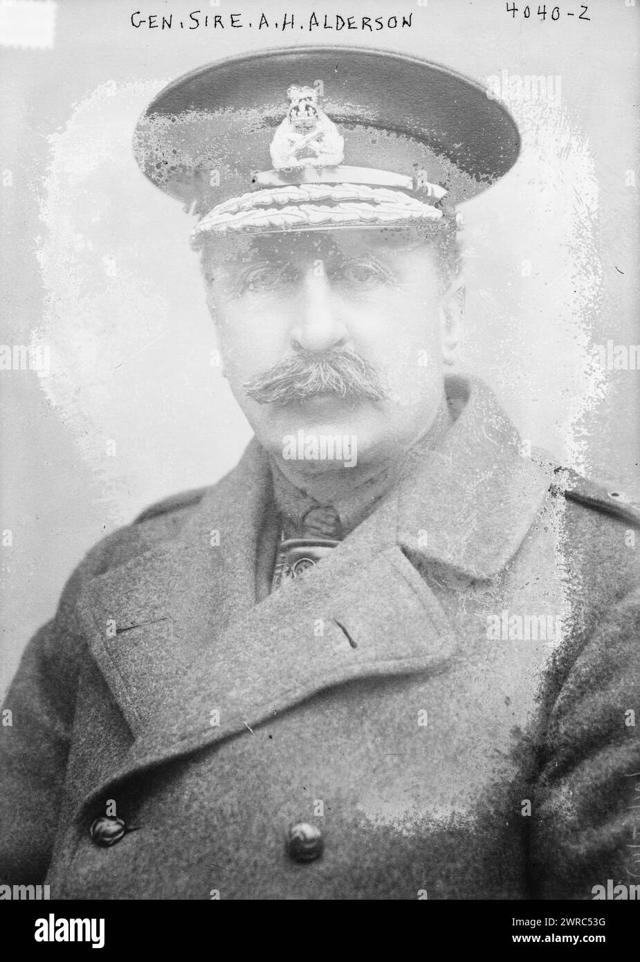Gen. Sir E.A.H. Alderson, la fotografia mostra il tenente generale Sir Edwin Alfred Hervey Alderson, (1859-1927) un ufficiale dell'esercito britannico che ha prestato servizio in molti conflitti tra cui la prima guerra mondiale, tra ca. 1915 e ca. 1920, Glass negative, 1 negativo: Glass Foto Stock
