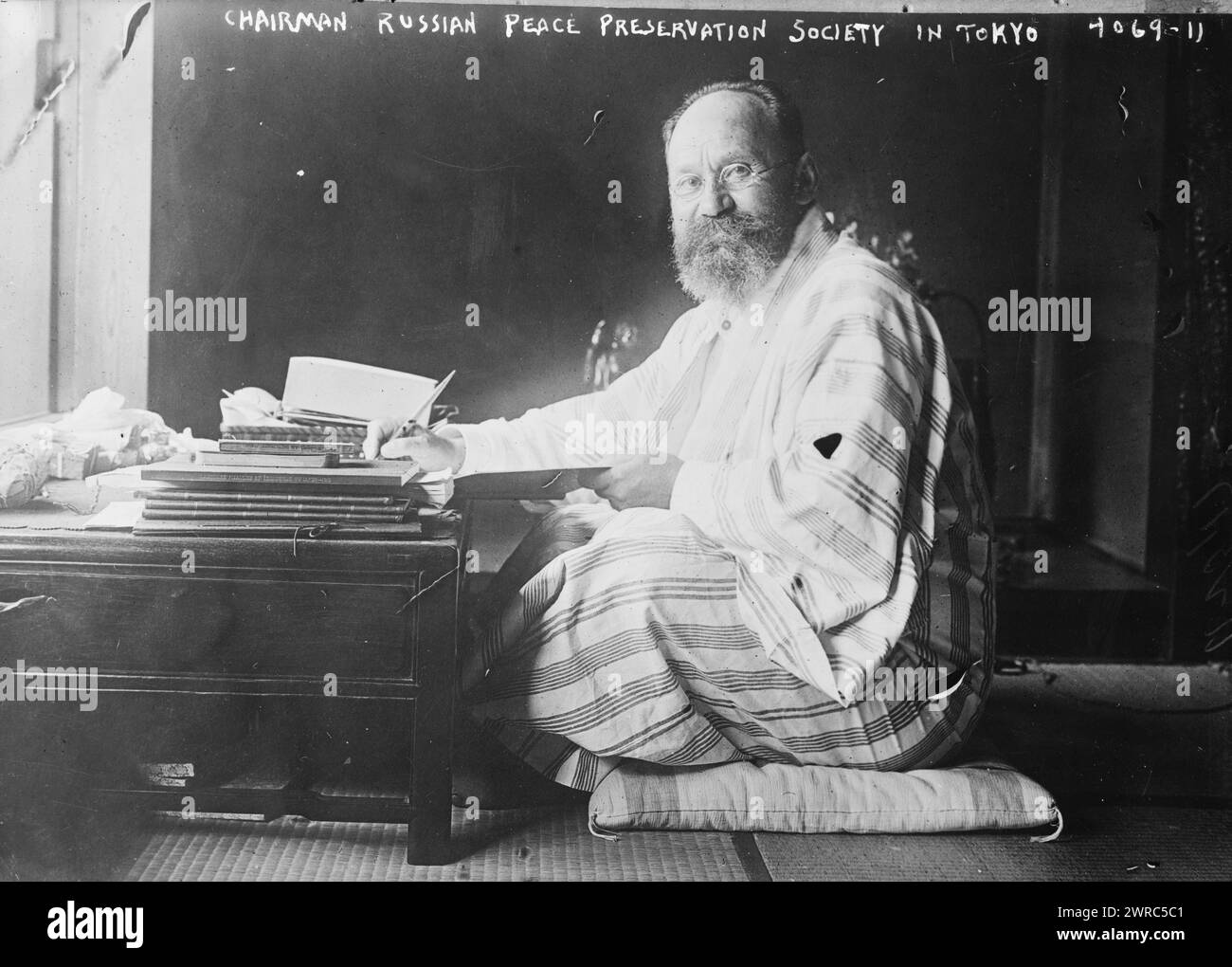 Presidente della Russian Peace Preservation Society a Tokyo, tra ca. 1915 e ca. 1920, Glass negative, 1 negativo: Glass Foto Stock