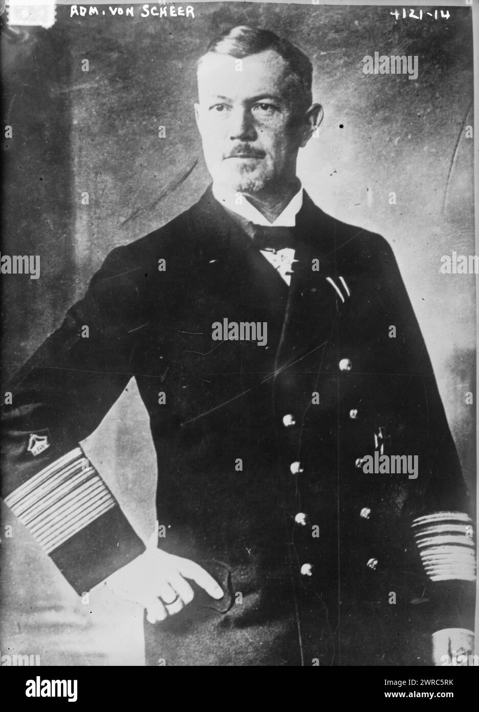 ADM. Von Scheer, la fotografia mostra l'ammiraglio Reinhard Scheer (1863-1928), un ammiraglio della Marina tedesca., 1917, Glass negative, 1 negative: Glass Foto Stock