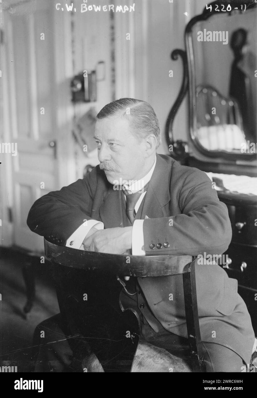 C.W. Bowerman, la fotografia mostra Charles William Bowerman (1851-1947), un sindacalista e politico britannico. 1915 e 1917, Glass negative, 1 negativo: Vetro Foto Stock