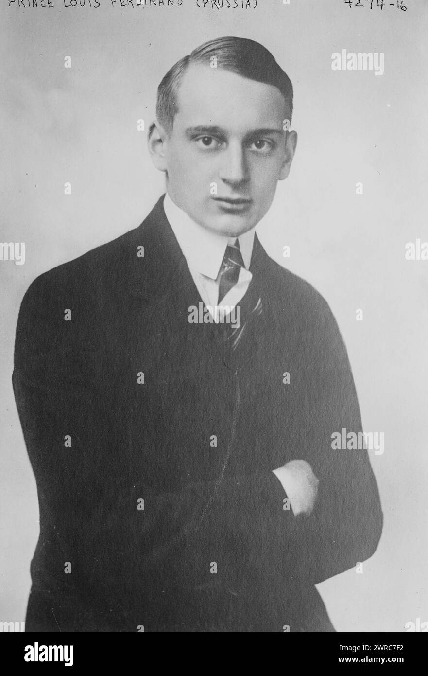 Principe Luigi Ferdinando (Prussia), la fotografia mostra Luigi Ferdinando, principe di Prussia (1907-1994), che era erede della monarchia tedesca e avversario del partito nazista., 1927 maggio 10, Glass negative, 1 negative: Glass Foto Stock