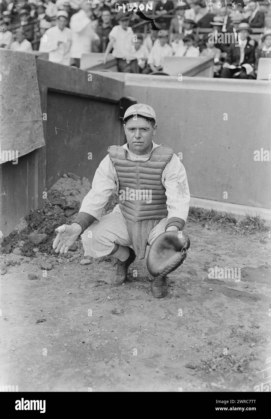 George Gibson, New York NL (baseball), 1917, Glass negative, 1 negativo: Glass Foto Stock