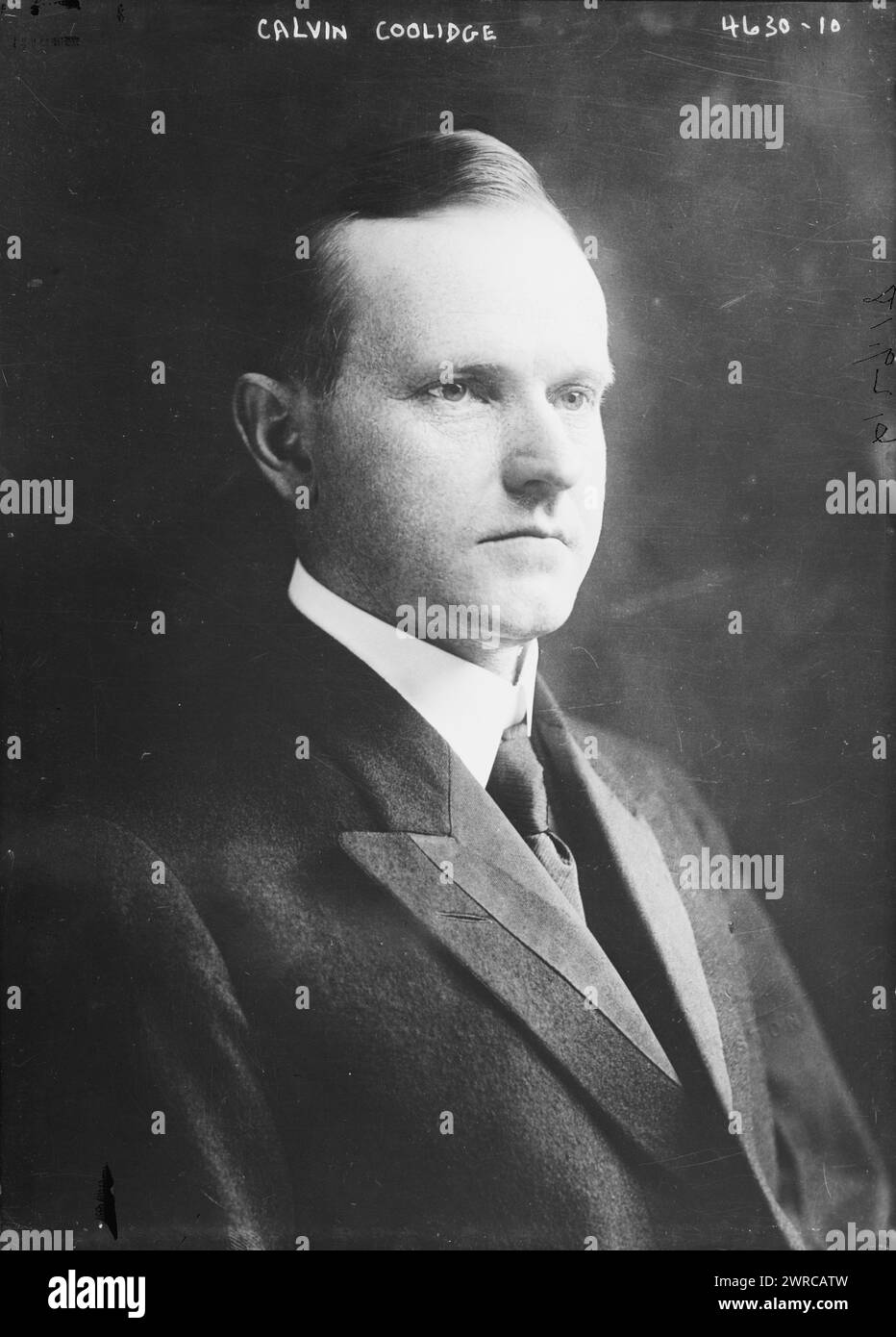Calvin Coolidge, Photograph shows John Calvin Coolidge Jr. (1872-1933)., 1918 giugno 6, Glass negative, 1 negative: Glass Foto Stock