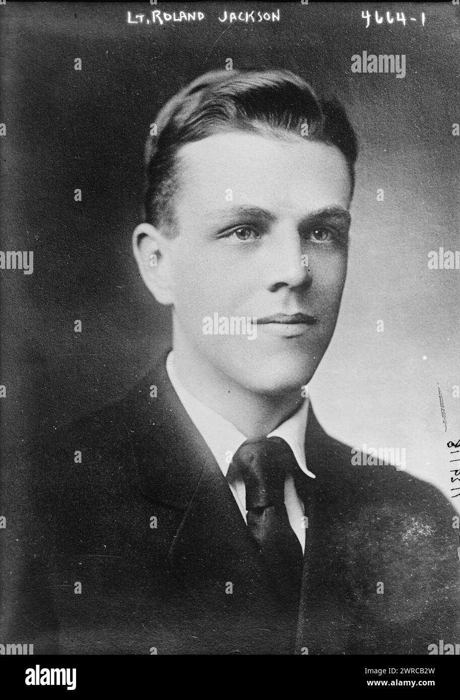 Tenente Roland Jackson, tra ca. 1915 e ca. 1920, Glass negative, 1 negativo: Glass Foto Stock