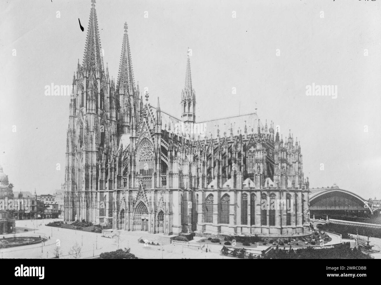 Cattedrale di Colonia, la fotografia mostra la cattedrale di Colonia (Cattedrale alta di San Pietro), una cattedrale cattolica romana di Colonia, Germania., tra ca. 1915 e ca. 1920, Colonia, Glass negative, 1 negativo: Vetro Foto Stock