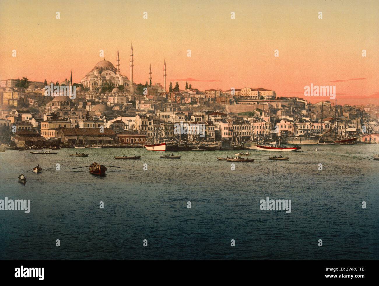 Vista dal ponte, Costantinopoli, Turchia, tra ca. 1890 e ca. 1900., Turchia, Istanbul, colore, 1890-1900 Foto Stock