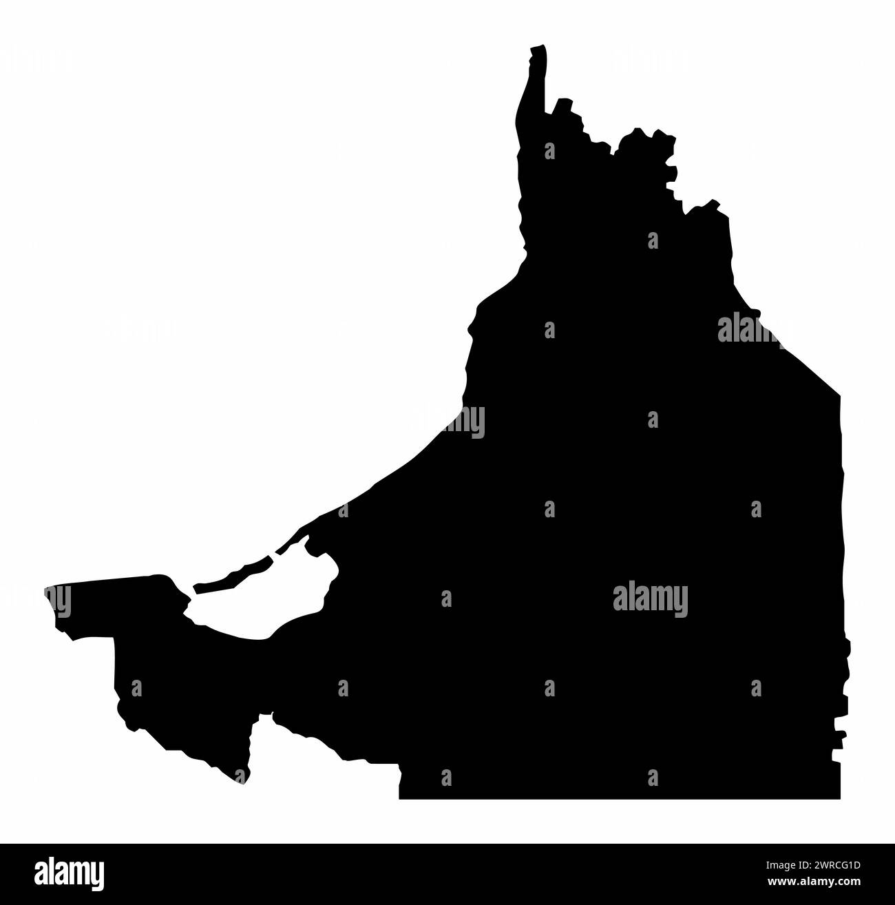 Campeche State mappa silhouette isolata su sfondo bianco Illustrazione Vettoriale