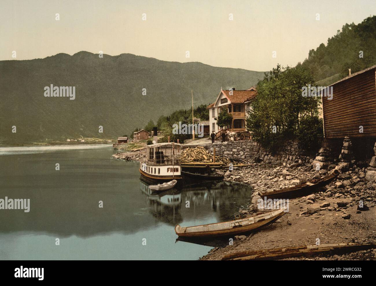 Fagerstrand, Telemarken (cioè, Telemark), Norvegia, tra ca. 1890 e ca. 1900., Norvegia, Telemark fylke, colore, 1890-1900 Foto Stock
