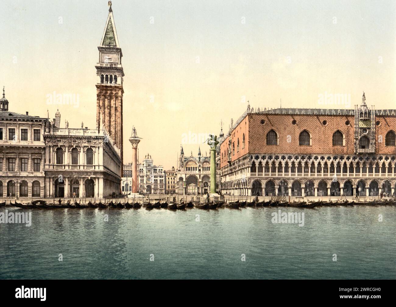 La Piazzetta, Venezia, Italia, tra ca. 1890 e ca. 1900., Italia, Venezia, colore, 1890-1900 Foto Stock