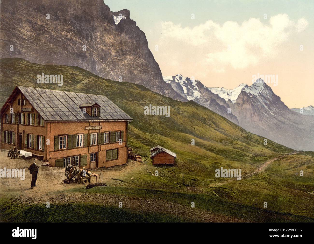 Schynige Platte, grosse e hotel, Oberland Bernese, Svizzera, tra ca. 1890 e ca. 1900., colore, 1890-1900 Foto Stock