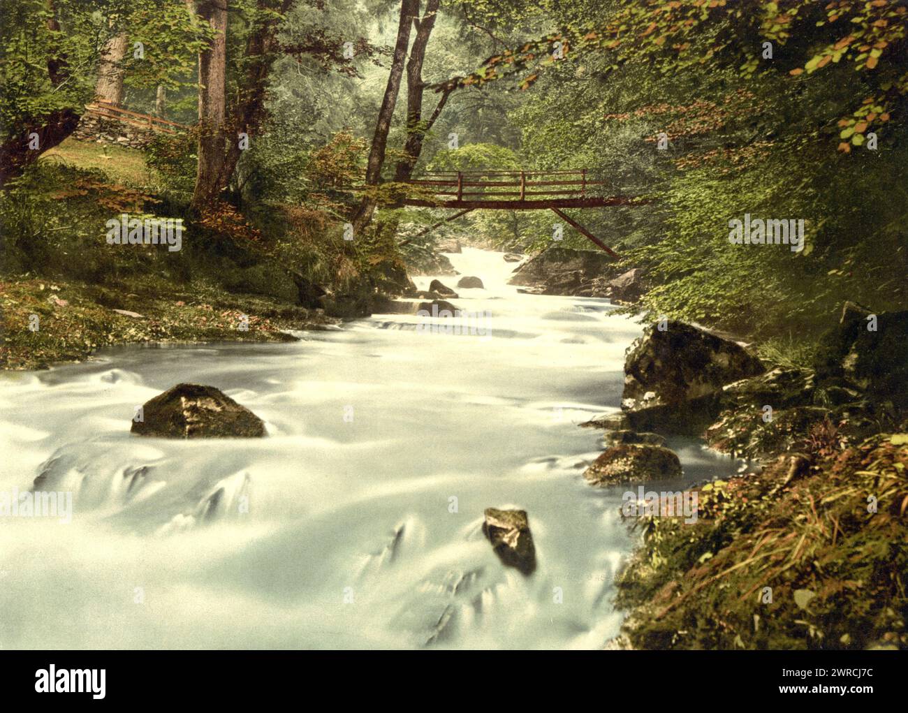 I Birks o' Aberfeldy, Aberfeldy, Scozia, tra ca. 1890 e ca. 1900., Scozia, Aberfeldy, Color, 1890-1900 Foto Stock