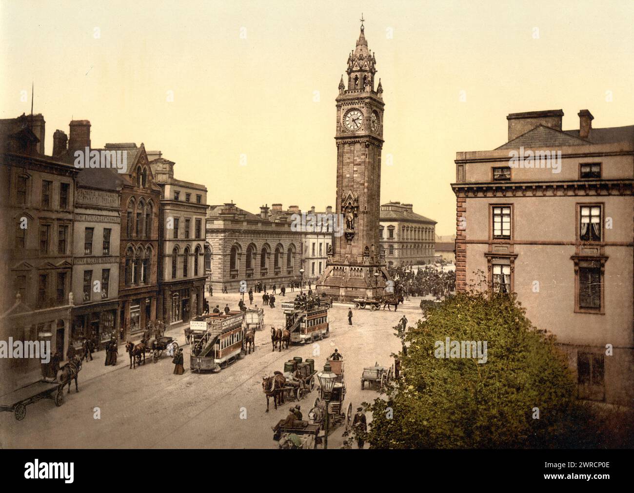 Albert Memorial. Belfast. Contea di Antrim, Irlanda, tra ca. 1890 e ca. 1900., Irlanda del Nord, Contea di Antrim, Belfast, Color, 1890-1900 Foto Stock