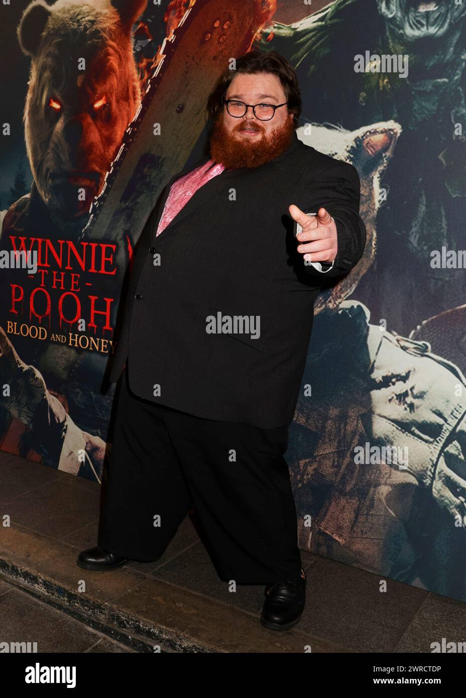 Londra, Regno Unito. 11 marzo 2024. Eddy Mackenzie partecipa alla premiere Winnie the Pooh: Blood and Honey 2 al Prince Charles Cinema di Leicester Square, Londra. Credito: SOPA Images Limited/Alamy Live News Foto Stock