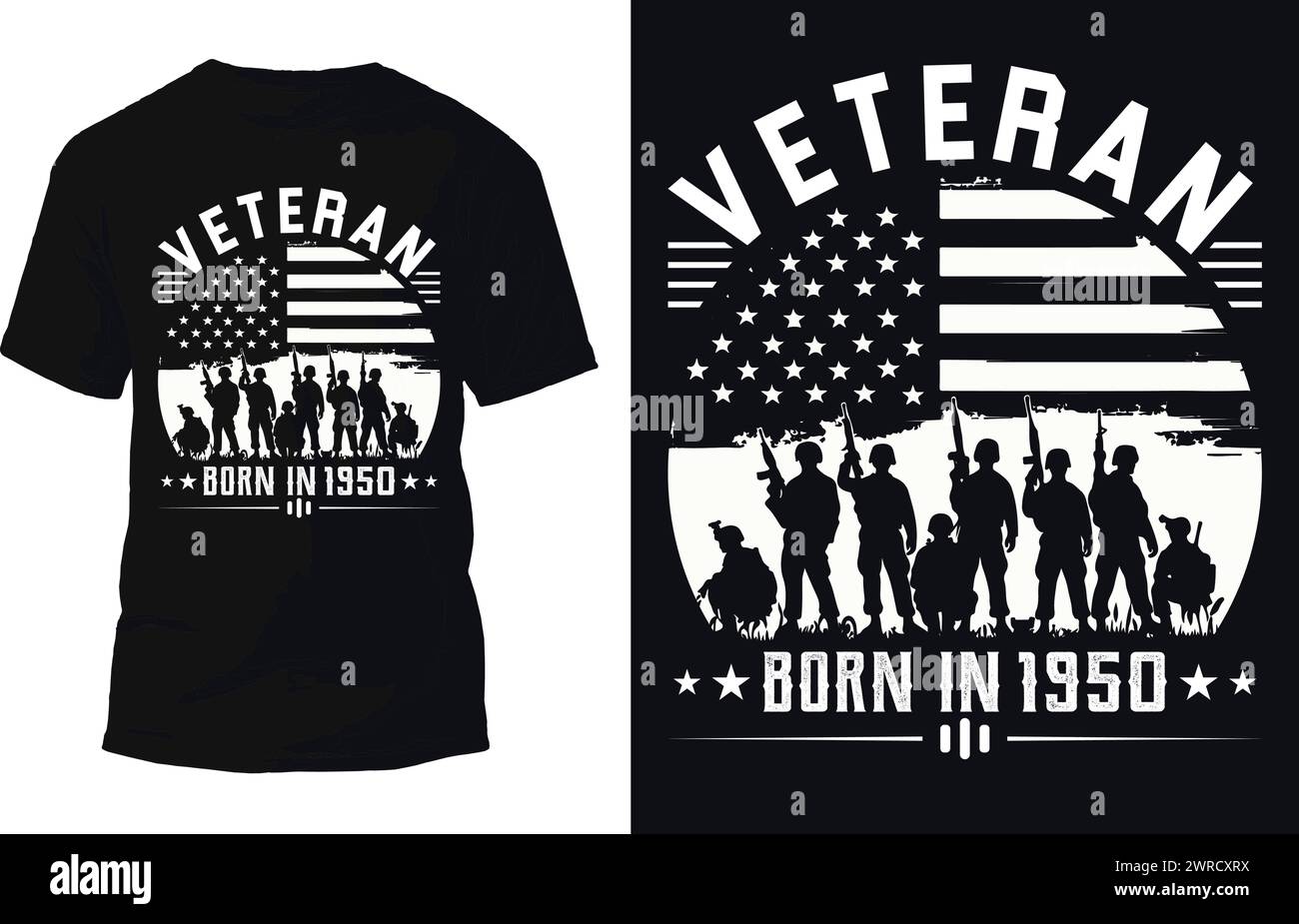 T-shirt americana veterano Design Vector Illustrazione Vettoriale