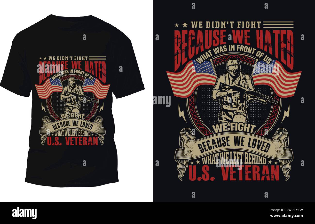T-shirt americana veterano Design Vector Illustrazione Vettoriale