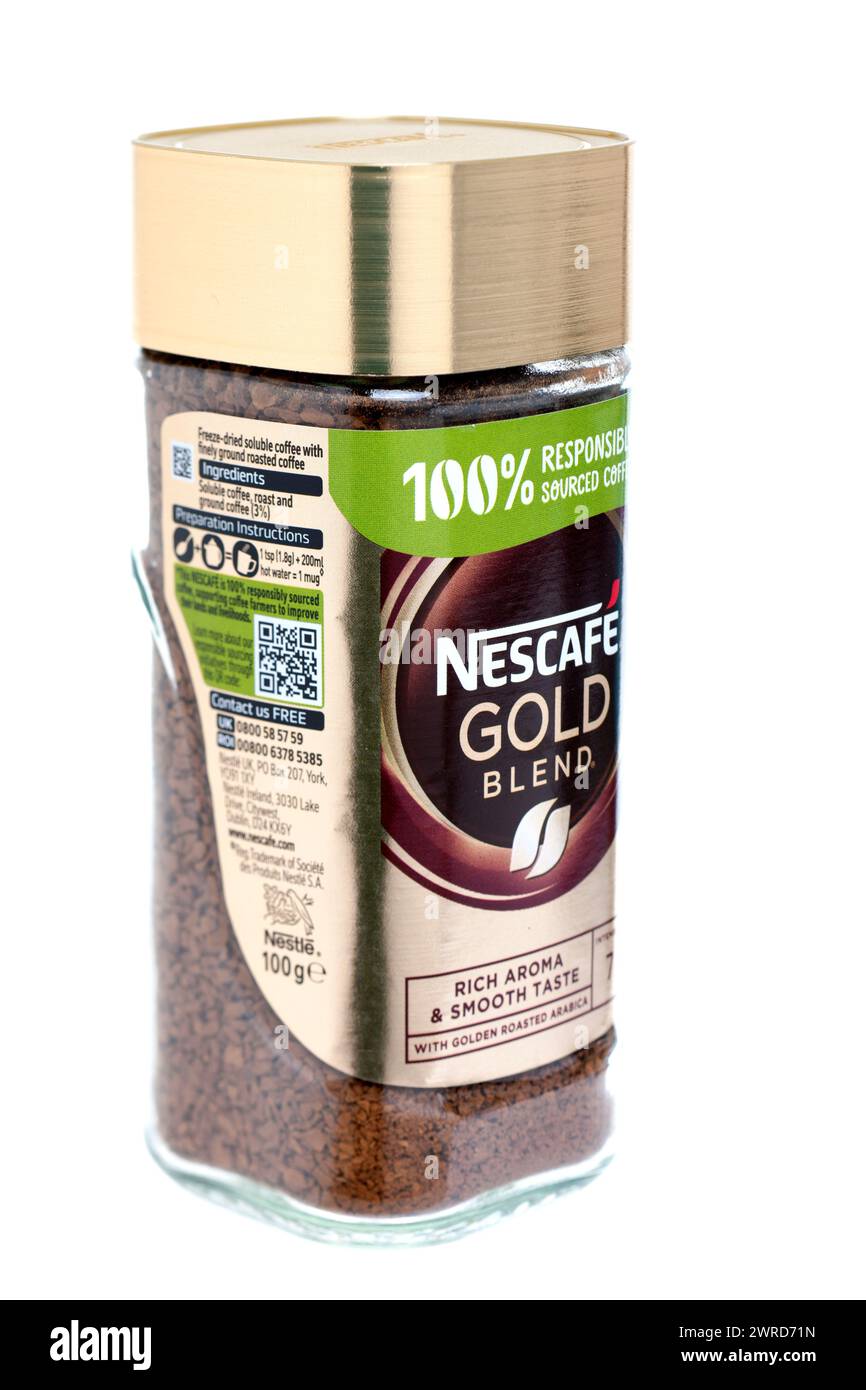 Vaso da 100 g di Nescafe Gold Blend Instant Coffee Foto Stock