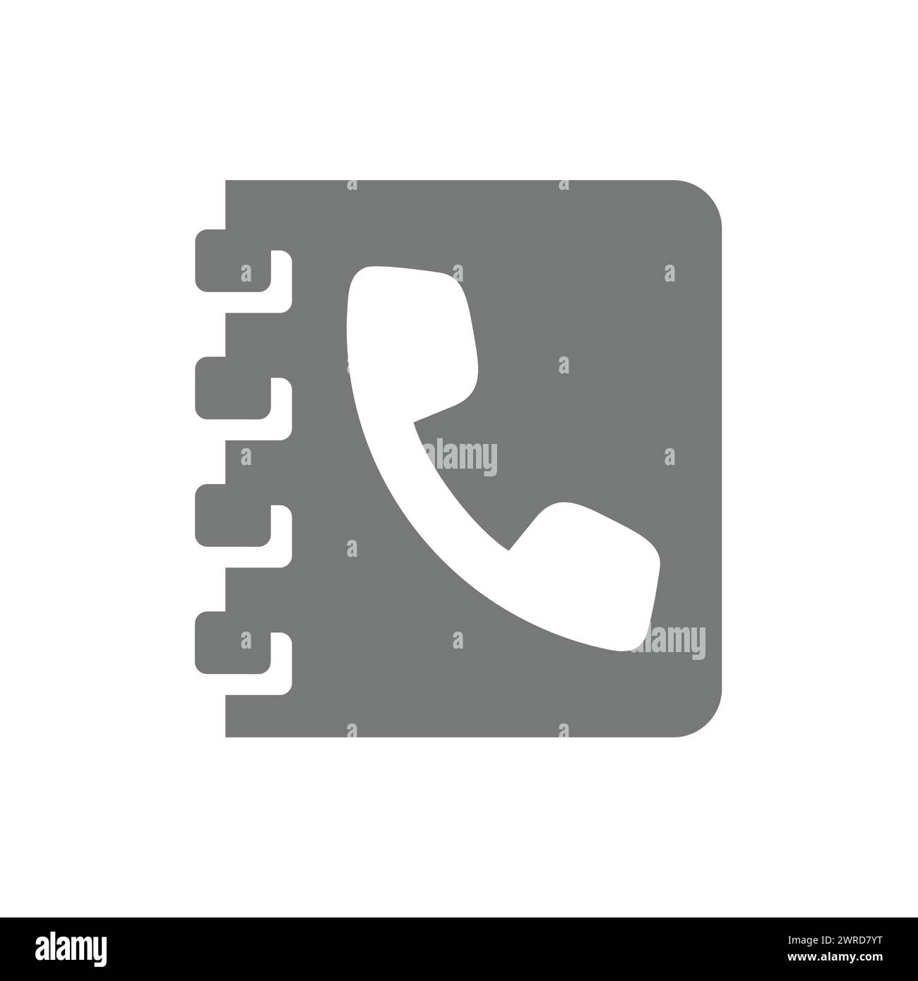 Icona del vettore Contattaci. Simbolo del telefono o della rubrica Illustrazione Vettoriale