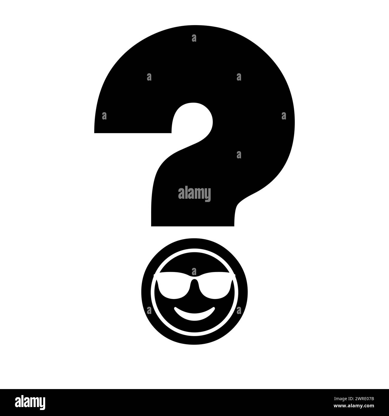 Icona del punto interrogativo, illustrazione. Design piatto Foto Stock