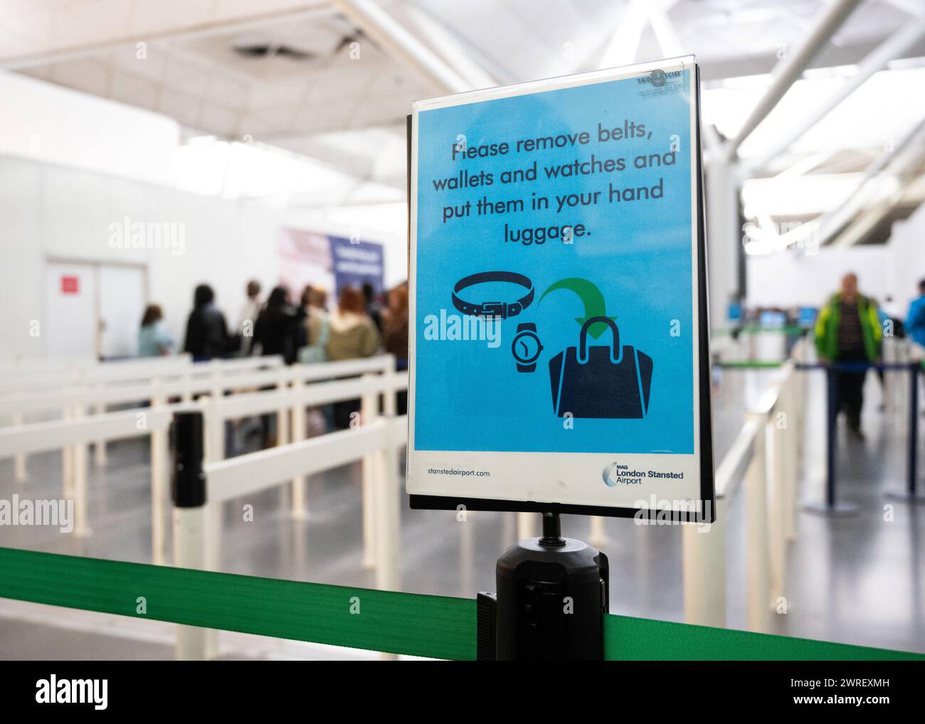 Sicurezza all'aeroporto Stansted di Londra Foto Stock