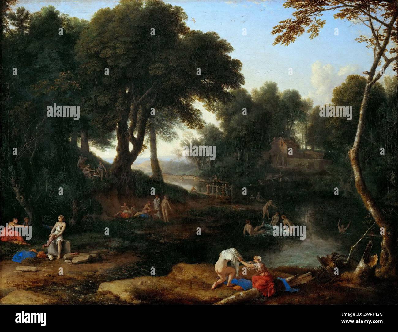 Laurent de la Hyre (1606-1656) - paesaggio con bagnanti 1653, 66х87 Foto Stock